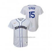 Camiseta Beisbol Nino Seattle Mariners Kyle Seager Cooperstown Collection Primera Blanco