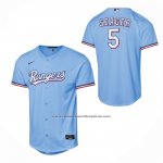 Camiseta Beisbol Nino Texas Rangers Corey Seager Alterno Replica Azul Claro