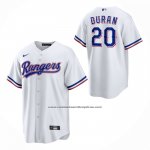 Camiseta Beisbol Nino Texas Rangers Ezequiel Duran Primera Replica Blanco