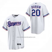 Camiseta Beisbol Nino Texas Rangers Ezequiel Duran Primera Replica Blanco
