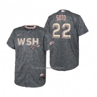 Camiseta Beisbol Nino Washington Nationals Juan Soto 2022 City Connect Replica Gris