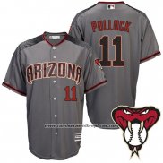 Camiseta Beisbol Hombre Arizona Diamondbacks 11 A.J. Pollock Cream Violeta Cooperstown