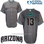 Camiseta Beisbol Hombre Arizona Diamondbacks 13 Nick Ahmed Cool Base Gris
