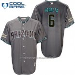 Camiseta Beisbol Hombre Arizona Diamondbacks 2017 Postemporada 6 Peralta Gris Cool Base