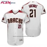 Camiseta Beisbol Hombre Arizona Diamondbacks 21 Zack Greinke Blanco Rojo Primera Flex Base