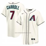 Camiseta Beisbol Hombre Arizona Diamondbacks Corbin Carroll Primera Replica Crema