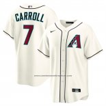 Camiseta Beisbol Hombre Arizona Diamondbacks Corbin Carroll Primera Replica Crema