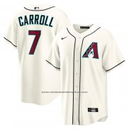 Camiseta Beisbol Hombre Arizona Diamondbacks Corbin Carroll Primera Replica Crema