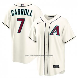 Camiseta Beisbol Hombre Arizona Diamondbacks Corbin Carroll Primera Replica Crema