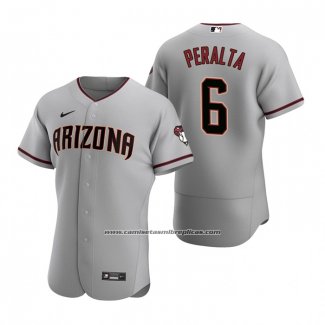 Camiseta Beisbol Hombre Arizona Diamondbacks David Peralta Autentico 2020 Road Gris