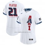 Camiseta Beisbol Hombre Arizona Diamondbacks Personalizada 2021 All Star Autentico Blanco