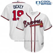 Camiseta Beisbol Hombre Atlanta Braves 19 R.A. Dickey Blanco Cool Base