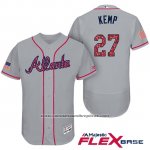 Camiseta Beisbol Hombre Atlanta Braves 2017 Estrellas y Rayas 27 Matt Kemp Gris Flex Base Camiseta Beisbol Hombre Atlanta Braves 2017 Estrellas y Rayas 27 Matt Kemp Gris Flex Base