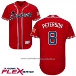 Camiseta Beisbol Hombre Atlanta Braves 8 Jace Peterson Scarlet Autentico Collection Flex Base