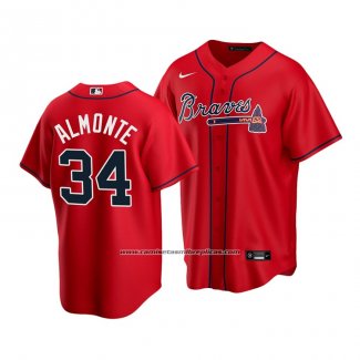 Camiseta Beisbol Hombre Atlanta Braves Abraham Almonte Replica Rojo