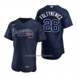 Camiseta Beisbol Hombre Atlanta Braves Mike Foltynewicz Autentico 2020 Alterno Azul