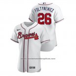 Camiseta Beisbol Hombre Atlanta Braves Mike Foltynewicz Autentico Blanco