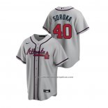 Camiseta Beisbol Hombre Atlanta Braves Mike Soroka Road Replica Gris
