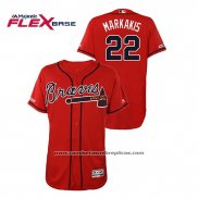 Camiseta Beisbol Hombre Atlanta Braves Nick Markakis Autentico Flex Base Rojo