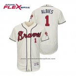 Camiseta Beisbol Hombre Atlanta Braves Ozzie Albies Flex Base Autentico Collezione Alterno 2019 Crema
