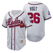 Camiseta Beisbol Hombre Atlanta Braves Stephen Vogt Cooperstown Collection Autentico Blanco