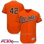 Camiseta Beisbol Hombre Baltimore Orioles 42 Jackie Robinson Naranja Flex Base