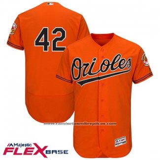 Camiseta Beisbol Hombre Baltimore Orioles 42 Jackie Robinson Naranja Flex Base