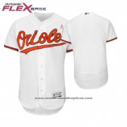 Camiseta Beisbol Hombre Baltimore Orioles Blank Blanco Flex Base Autentico Collection