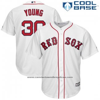 Camiseta Beisbol Hombre Boston Red Sox 30 Chris Young Blanco Cool Base