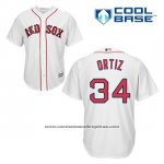 Camiseta Beisbol Hombre Boston Red Sox 34 David Ortiz Blanco Primera Cool Base
