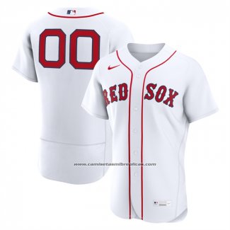 Camiseta Beisbol Hombre Boston Red Sox Primera Autentico Personalizada Blanco1