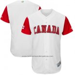 Camiseta Beisbol Hombre Canada Clasico Mundial de Beisbol 2017 Personalizada Blanco