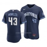 Camiseta Beisbol Hombre Chicago Cubs Dan Winkler 2021 City Connect Autentico Azul