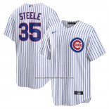 Camiseta Beisbol Hombre Chicago Cubs Justin Steele Primera Replica Blanco