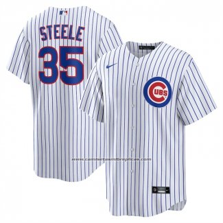 Camiseta Beisbol Hombre Chicago Cubs Justin Steele Primera Replica Blanco