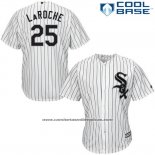 Camiseta Beisbol Hombre Chicago White Sox 25 Adam Laroche Blanco Aqua Cool Base