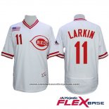 Camiseta Beisbol Hombre Cincinnati Reds 11 Barry Larkin Autentico Collection Flex Base Blanco