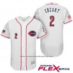 Camiseta Beisbol Hombre Cincinnati Reds 2017 Estrellas Y Rayas 2 Zack Cozart Blanco Flex Base Camiseta Beisbol Hombre Cincinnati Reds 2017 Estrellas Y Rayas 2 Zack Cozart Blanco Flex Base