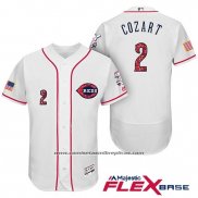 Camiseta Beisbol Hombre Cincinnati Reds 2017 Estrellas Y Rayas 2 Zack Cozart Blanco Flex Base