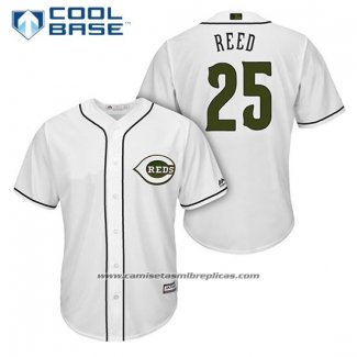 Camiseta Beisbol Hombre Cincinnati Reds 25 Cody Reed Blanco 2018 Alterno Cool Base