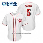 Camiseta Beisbol Hombre Cincinnati Reds Johnny Bench 5 Blanco Primera Cool Base
