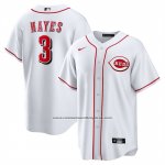 Camiseta Beisbol Hombre Cincinnati Reds KeBryan Hayes Primera Replica Blanco