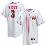 Camiseta Beisbol Hombre Cincinnati Reds KeBryan Hayes Primera Replica Blanco