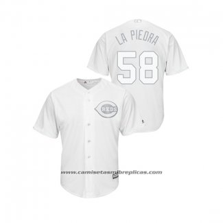 Camiseta Beisbol Hombre Cincinnati Reds Luis Castillo 2019 Players Weekend La Piedra Replica Blanco