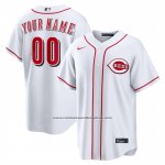 Camiseta Beisbol Hombre Cincinnati Reds Primera Replica Personalizada Blanco1