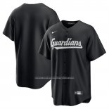 Camiseta Beisbol Hombre Cleveland Guardians Lights Out Replica Negro
