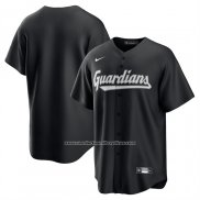 Camiseta Beisbol Hombre Cleveland Guardians Lights Out Replica Negro