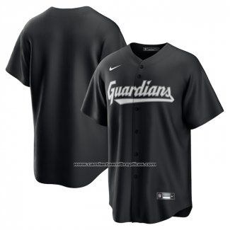 Camiseta Beisbol Hombre Cleveland Guardians Lights Out Replica Negro