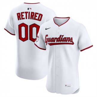 Camiseta Beisbol Hombre Cleveland Guardians Retired Roster Primera Elite Blanco