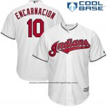 Camiseta Beisbol Hombre Cleveland Indians 10 Edwin Encarnacion Blanco 2017 Cool Base
